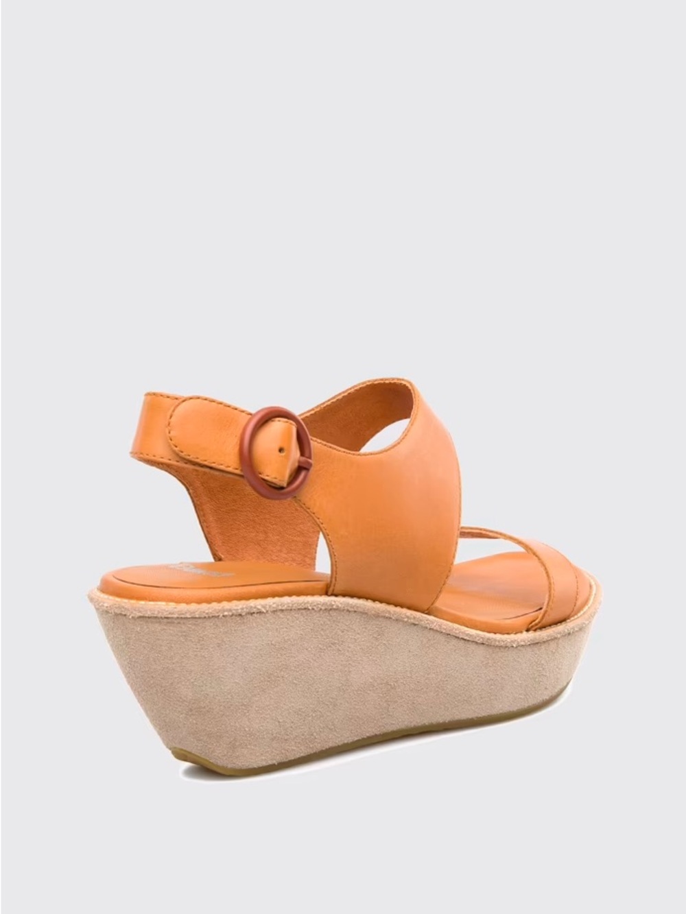 Camper 9 Wedge Platform Sandal Leather Strappy Platform Neutral Boho Chunky - Picture 3 of 13